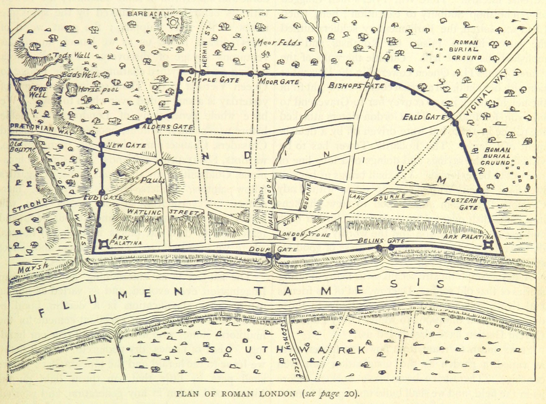 100 AD Roman London Map